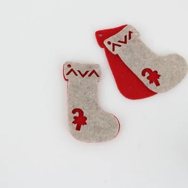 8 KERSTVERSIERING - STOKKOUS - IN VILT EN DUN VILT