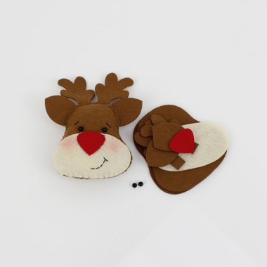 REINDEER FACE IN SOFT FELT TO BE STUFFED