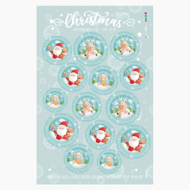Weihnachtskugeln in Filzstoff "Christmas Blue" zertifiziert nach EN 71-3