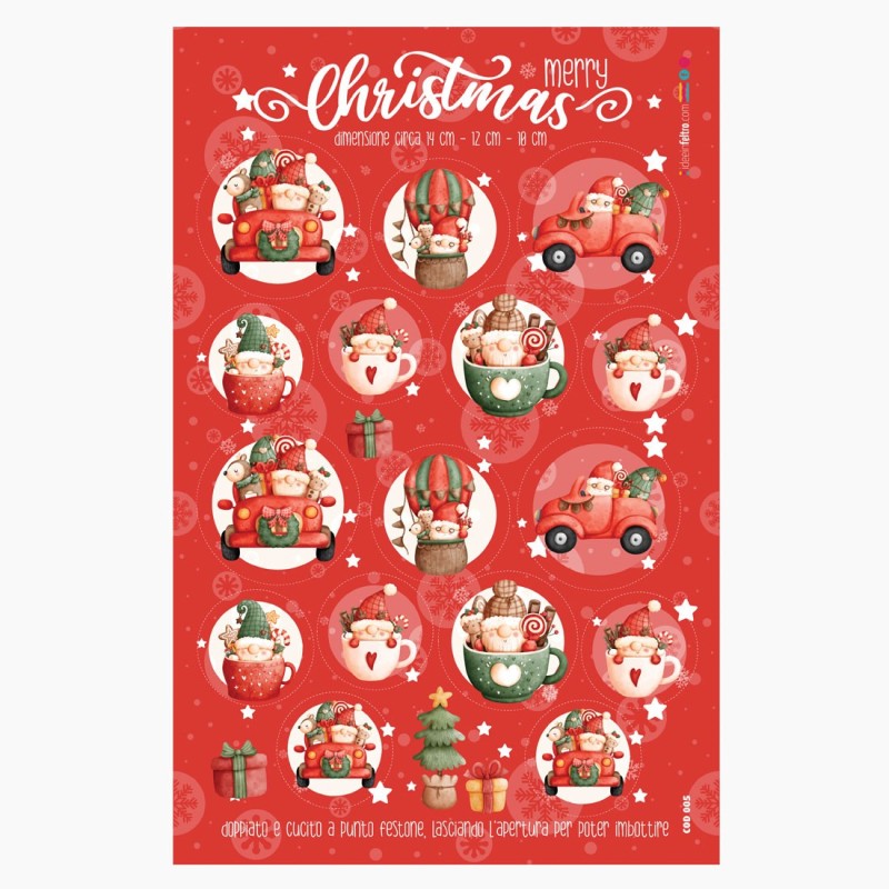 Weihnachtskugeln in Filzstoff "Cup Christmas" zertifiziert nach EN 71-3