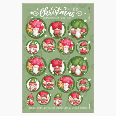Christmas baubles in soft felt "Sweet Gnomes" certified EN 71-3 2