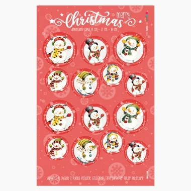 Christmas baubles in "Snowmen" soft felt certified EN 71-3 2