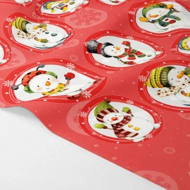 Christmas baubles in "Snowmen" soft felt certified EN 71-3