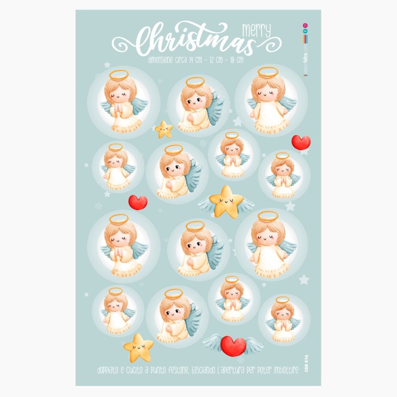 Bolas de Navidad en tela de fieltro "Angels" Certificado EN 71-3