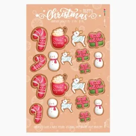 Kerstballen in Dun Vilt "Xmas Cookies" gecertificeerd EN 71-3