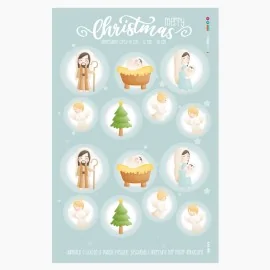 Bolas de Navidad en tela de fieltro "Natividad" Certificado EN 71-3