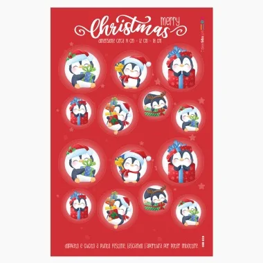 Christmas baubles in soft felt "Penguin Gift" certified EN 71-3 2