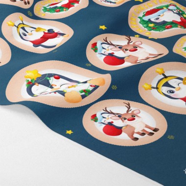 Christmas baubles in soft felt "Xmas Penguin" certified EN 71-3