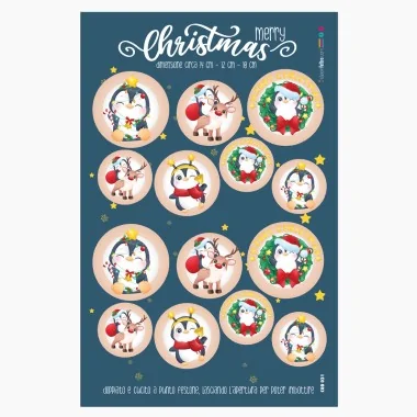 Boules de Noël en tissu feutrine « Pingouin de Noël » certifié EN 71-3 2