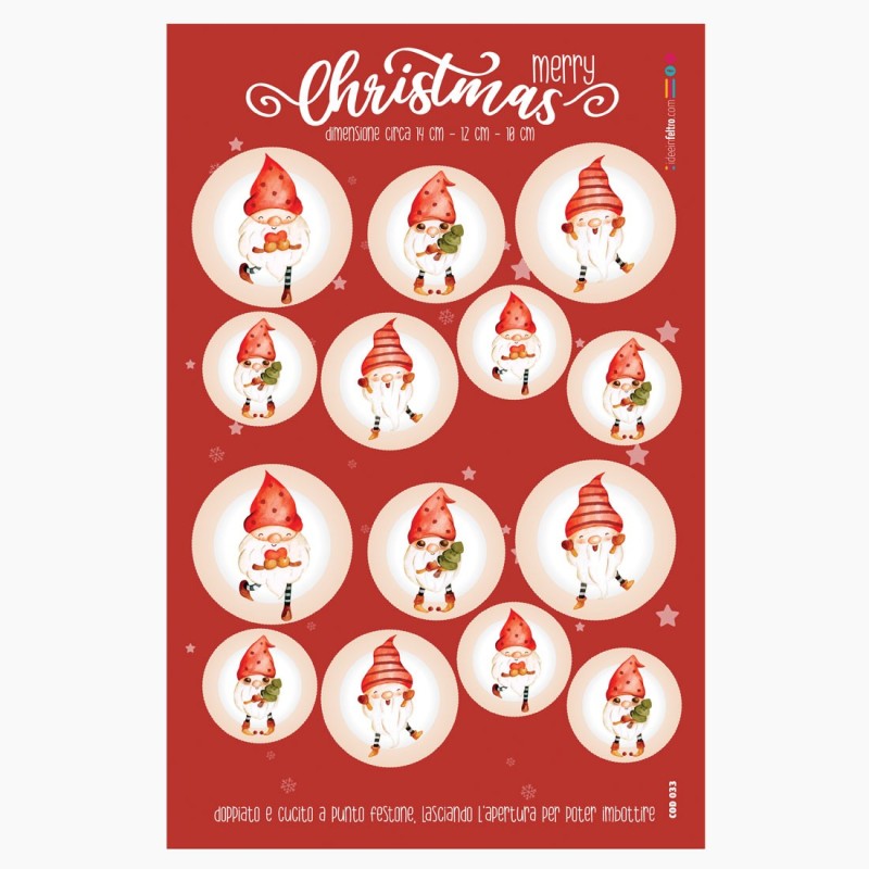 Weihnachtskugeln in Filzstoff "Cutie Gnomes" zertifiziert nach EN 71-3
