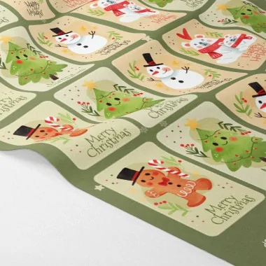 Christmas tags in soft felt "Happy Holidays" EN 71-3 certified