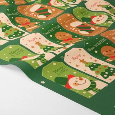 Christmas tags in soft felt "Best Wishes" certified EN 71-3