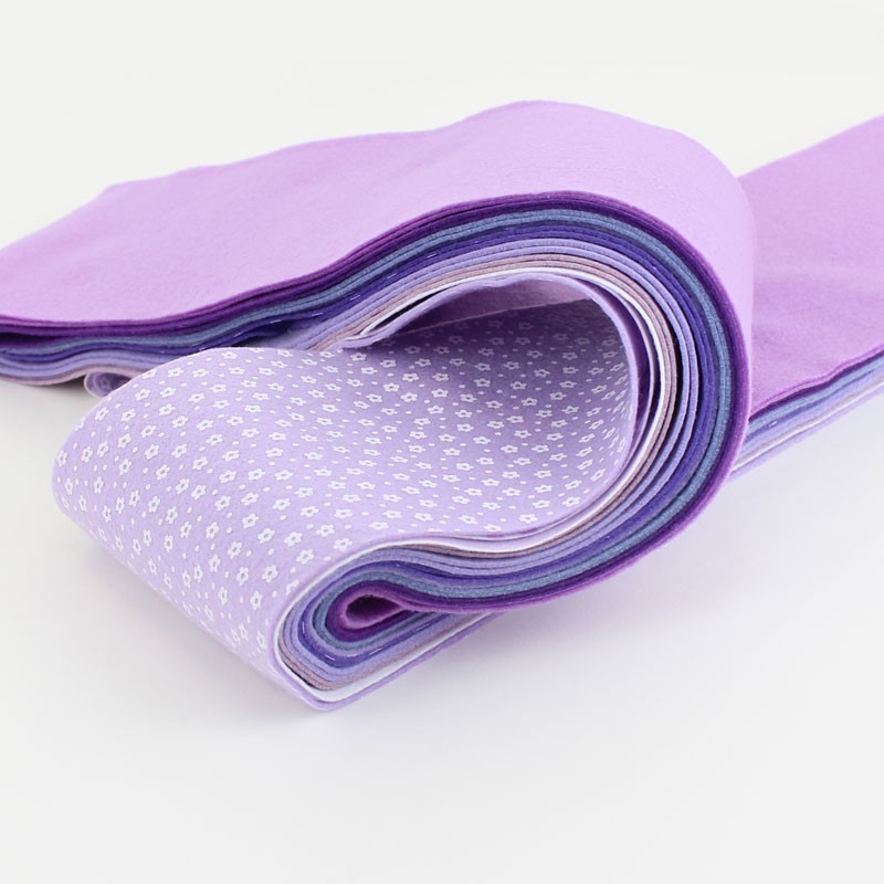 Kit Restes De tissu feutrine Mix En Écaille Couleur Lilas 350/400 gr.