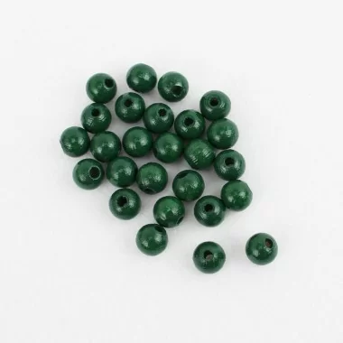 90 Perline In Legno Verde Pino 8 Mm