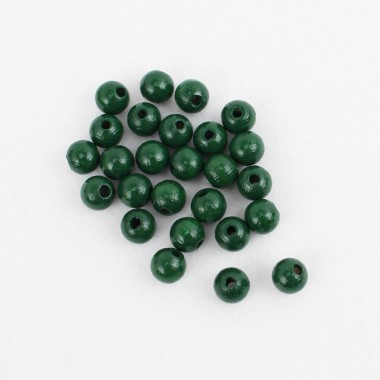 90 Pine Green Wood Beads 8 mm
