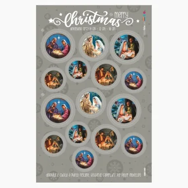 Boules de Noël en tissu feutrine « Nativité » 2 certifiées EN 71-3 2