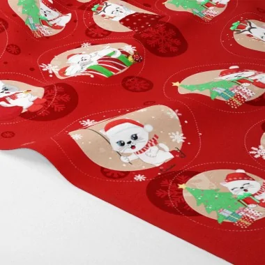 Boules de Noël en tissu feutrine « Chats » certifiées EN 71-3