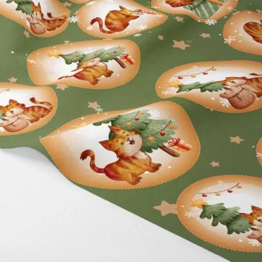 Boules de Noël en tissu feutrine « Les Chats » certifiées EN 71-3