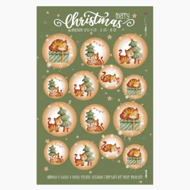 Christmas baubles in soft felt "The Cats" certified EN 71-3 2