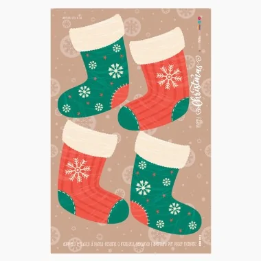 Kerstsokkenpaneel in dun vilt mod.14 - EN 71-3 Certificaat