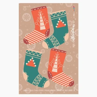 Kerstsokkenpaneel in dun vilt mod.13 - EN 71-3 Certificaat