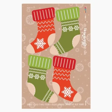Kerstsokkenpaneel in dun vilt mod.8 - EN 71-3 Certificaat