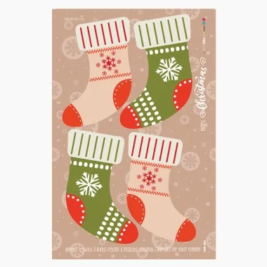 Kerstsokkenpaneel in dun vilt mod.7 - EN 71-3 Certificaat