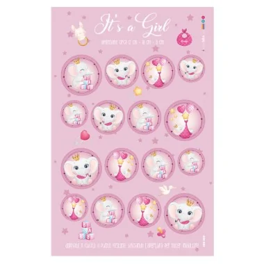 Geboorteballen in dun vilt "It's a Girl" mod.5 EN 71-3 Certificaat 2