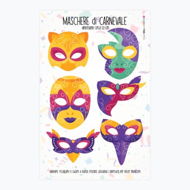 Carnival Masks Panel In felt Or soft felt - Set Of 6...