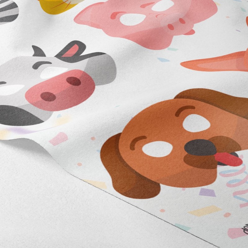 Panel De Máscaras De Carnaval En fieltro O tela de fieltro - Set De 6 Piezas Animales Mod.1