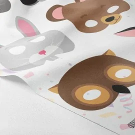 Panel de máscaras de carnaval en fieltro o fieltro fino - set de 6 piezas animales mod. 2