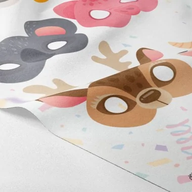Carnaval Maskers Paneel In Vilt Of Dun Vilt - Set Van 6 Stuks Dieren Mod.1 2