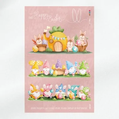 Pannello in pannolenci set "Cute Happy Easter" mod. 31 - certificato EN 71-3 2