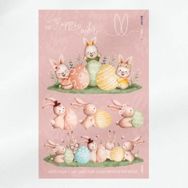 Pannello in pannolenci set "Cute Happy Easter" mod. 34 - certificato EN 71-3 2