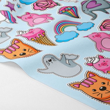 Stickers panel in felt or soft felt Mixed Pattern - Cats,...