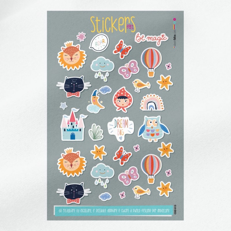 Vilt of Dun Vilt Paneel Stickers - Katten, Uilen en Sterren