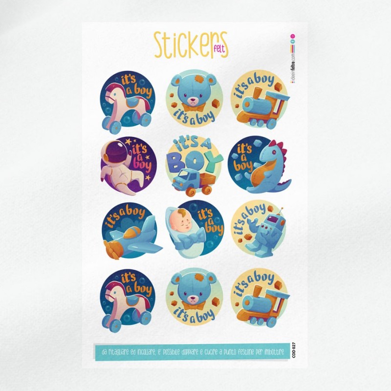 Vilt of Dun Vilt Panel Stickers - Het is een jongen ballen