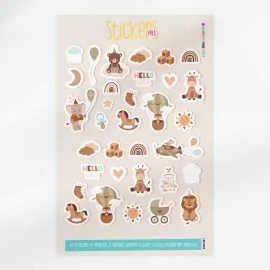Vilt of Dun Vilt Panel Stickers - Biscuit kleur geboortedecoraties