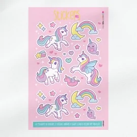 Bastelfilz oder Filzstoff Sticker Panel - Süße Einhorn-Dekorationen mod.2