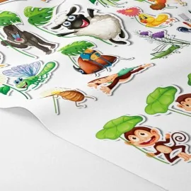 Panel de pegatinas en fieltro o tela de fieltro - Animales con hojas y flores|IDEEINFELTRO.COM