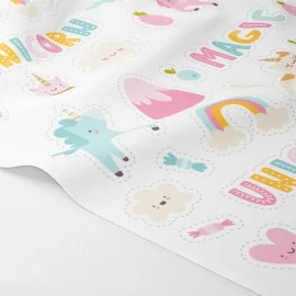 Pannello stickers in feltro o pannolenci - unicorni e decorazioni varie mod. 2|IDEEINFELTRO.COM