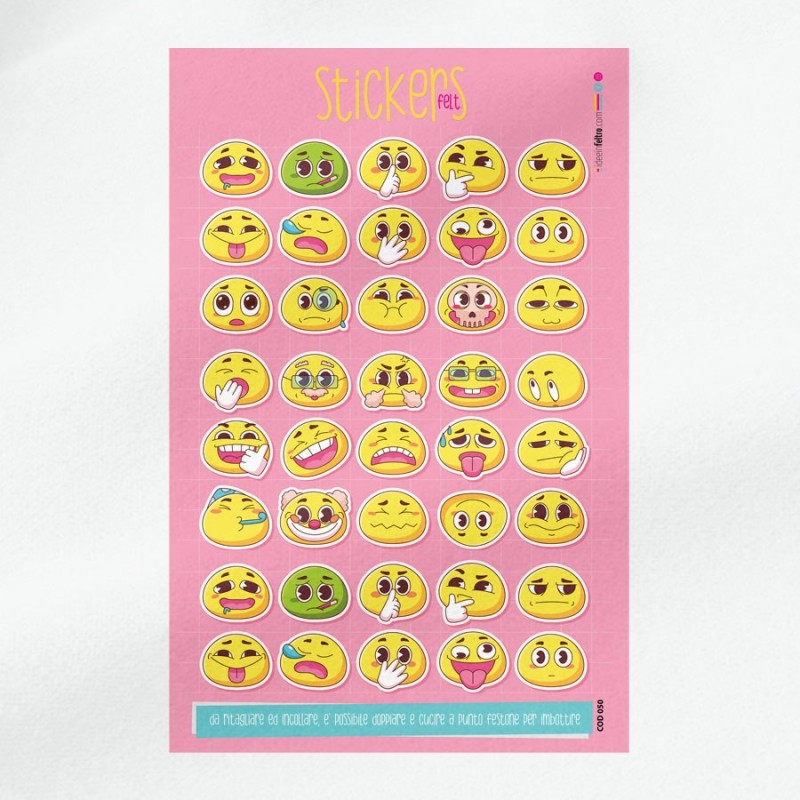 Fetru sau fetru moale Panou de autocolante - Emoticoane diverse