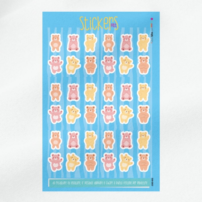 Bastelfilz oder Filzstoff Sticker-Panel - Happy Bears