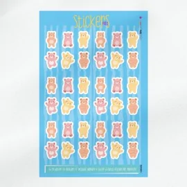 Vilt of Dun Vilt Paneel Stickers - Happy Bears