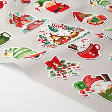 Panneau d’autocollants de Noël en feutrine ou tissu feutrine - Gnomes et bonbons