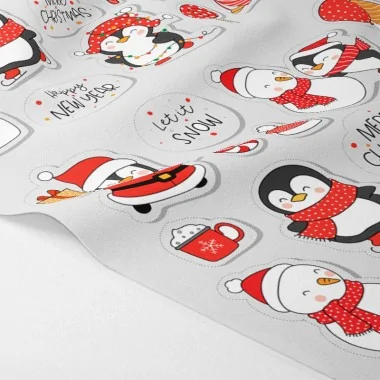 Panel de pegatinas navideñas en fieltro o tela de fieltro - Muñecos de nieve y pingüinos