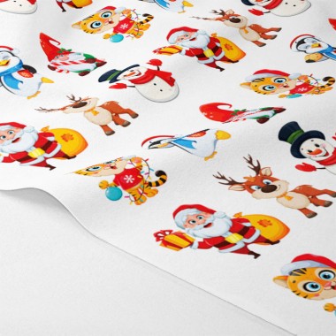 Christmas Stickers Panel in felt or soft felt - Christmas Characters