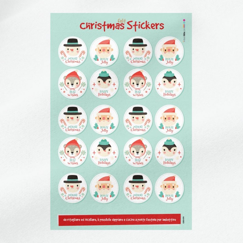 Kerststickers in Vilt of Dun Vilt - Best Wishes Labels