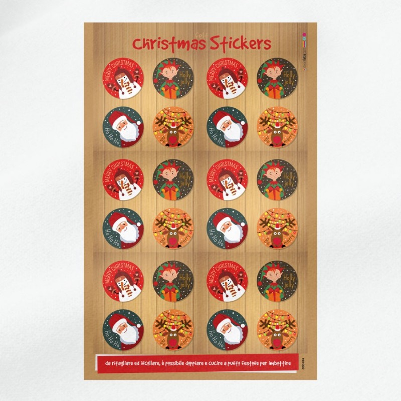 Pegatinas navideñas en fieltro o tela de fieltro - Holly Jolly Tags