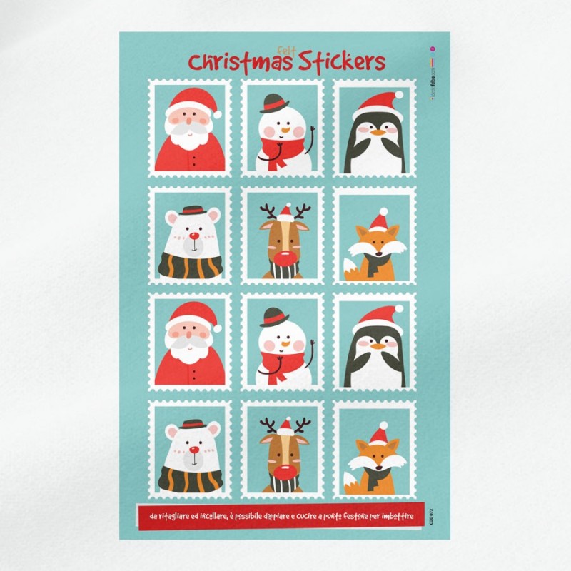 Christmas Stickers in felt or soft felt - Aqua Green Stamps